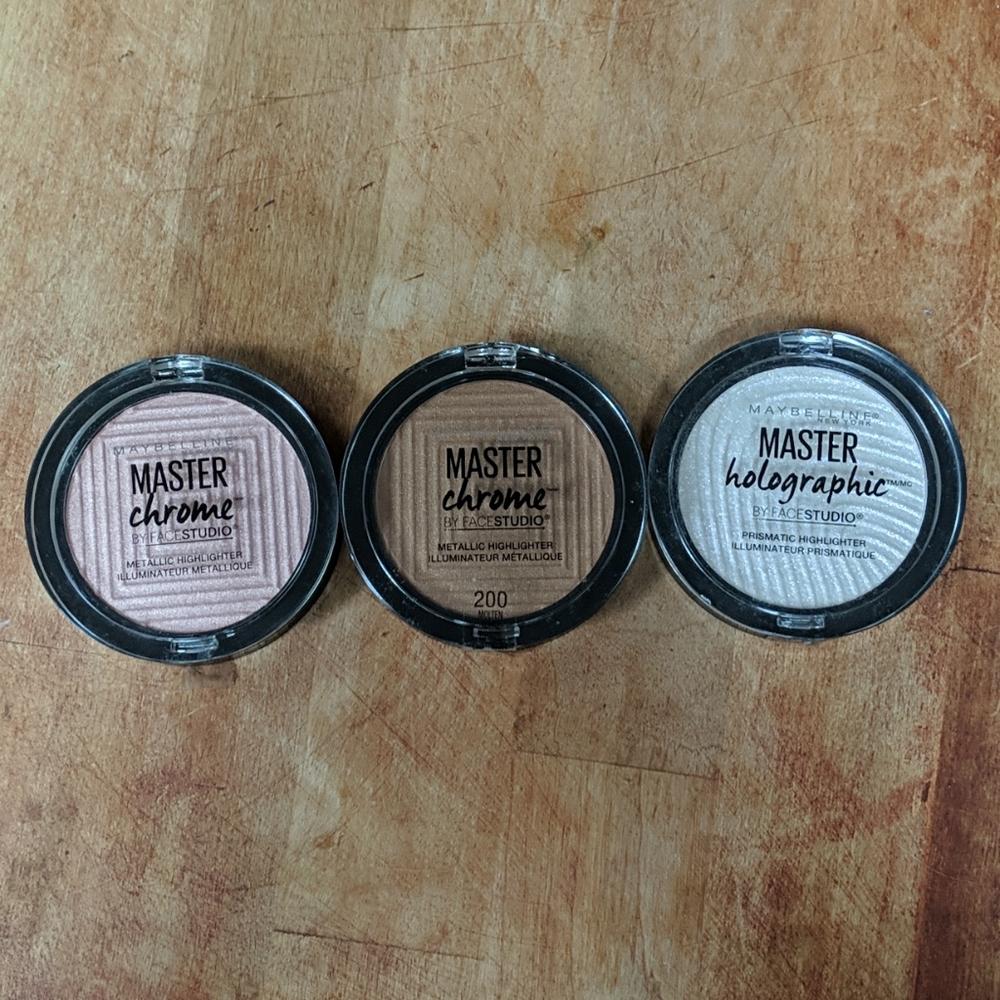 Bundle of 3 Maybelline metallic highlighters